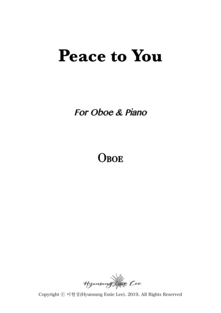 Peace To You Oboe Piano Sheet Music