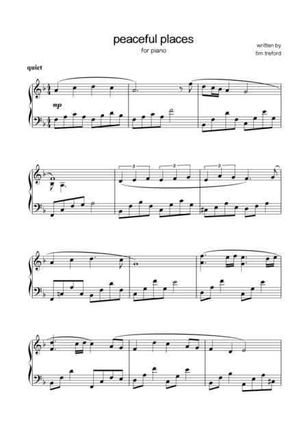 Free Sheet Music Peaceful Places