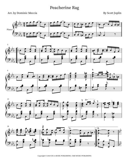 Free Sheet Music Peacherine Rag Piano