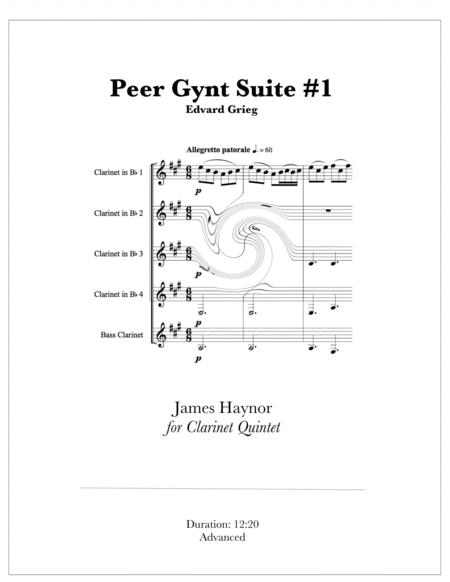 Peer Gynt Suite 1 For Clarinet Quintet Sheet Music