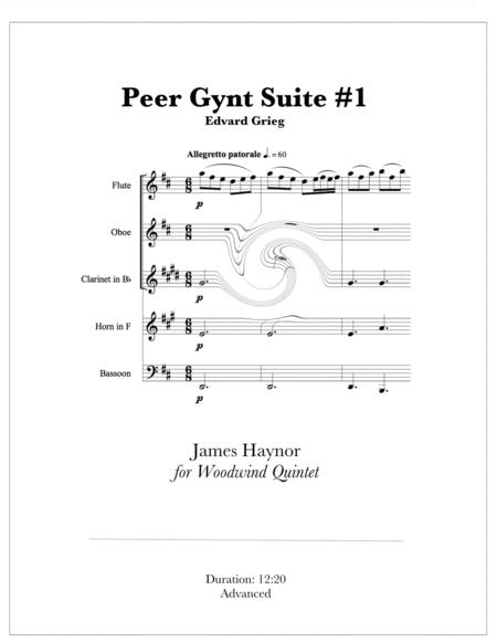 Peer Gynt Suite 1 For Woodwind Quintet Sheet Music