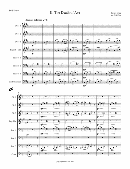 Peer Gynt Suite 2 Ases Death Sheet Music