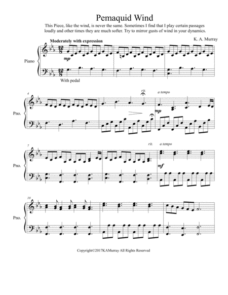 Free Sheet Music Pemaquid Wind