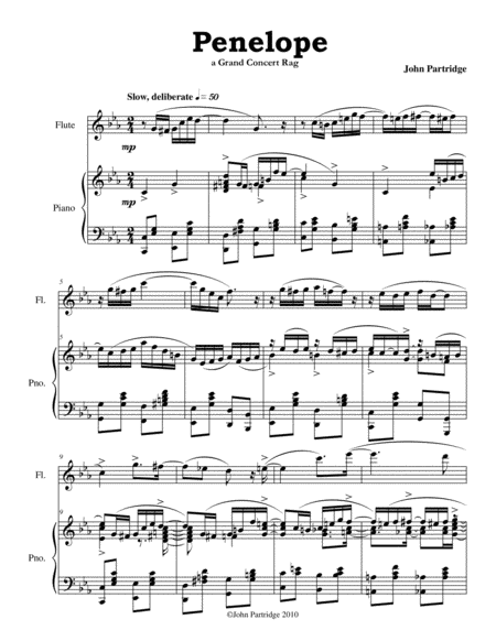 Penelope Rag A Grand Concert Rag For Flute And Piano Sheet Music