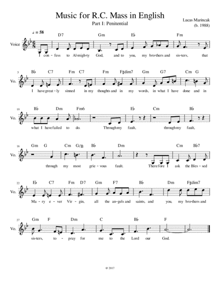 Free Sheet Music Penitential Rite