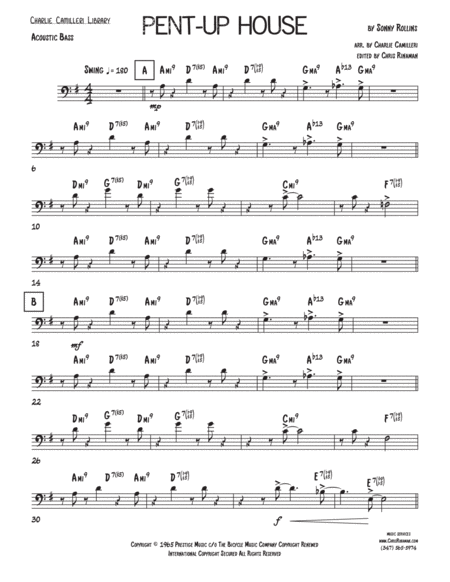 Free Sheet Music Pent Up House