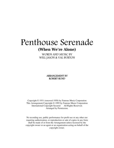 Penthouse Serenade Male Barbershop Arr Robert Rund Sheet Music