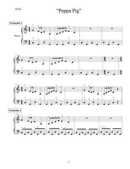 Free Sheet Music Peppa Pig Theme