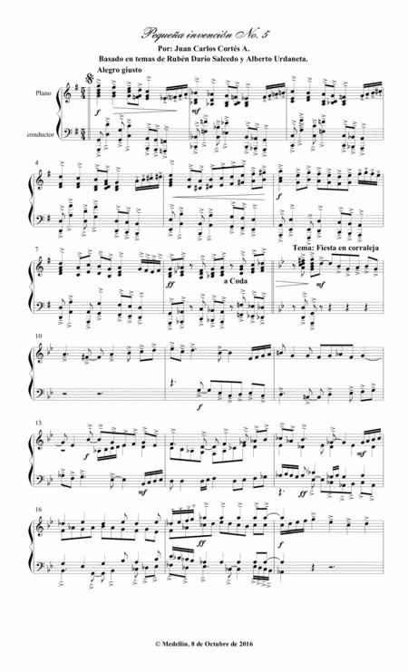 Free Sheet Music Pequea Invencin No 5