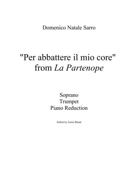 Per Abbattere Il Mio Core Sheet Music