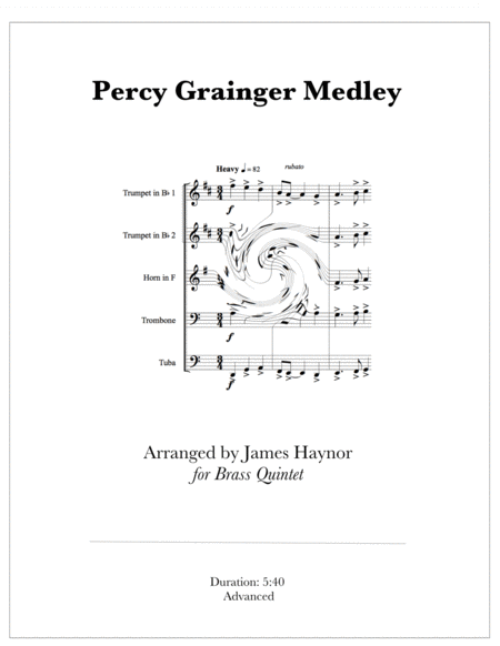 Percy Grainger Medley For Brass Quintet Sheet Music