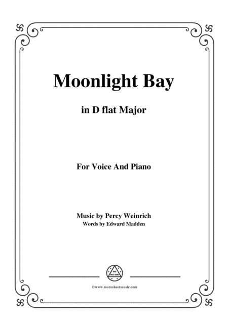 Percy Wenrich Moonlight Bay In D Flat Major For Voice And Piano Sheet Music