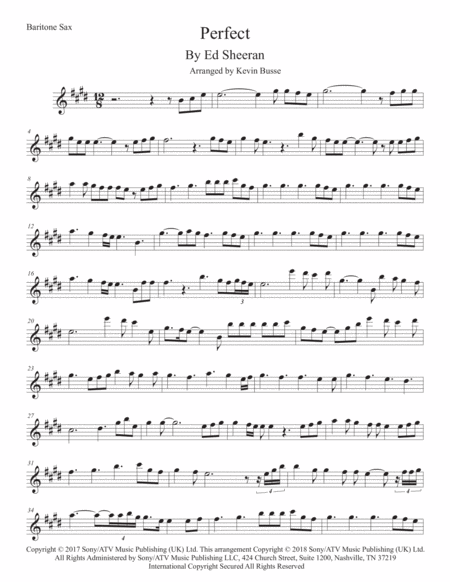 Free Sheet Music Perfect Bari Sax