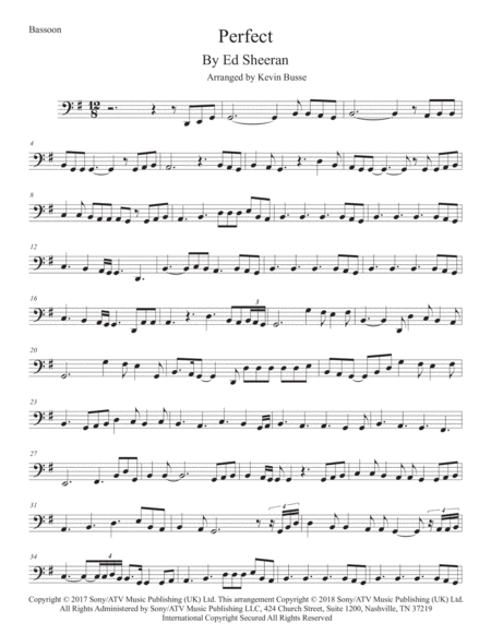 Free Sheet Music Perfect Bassoon