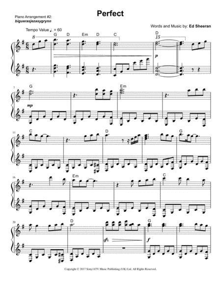 Free Sheet Music Perfect By Ed Sheeran For Piano