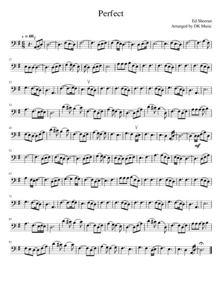 Perfect Cello Solo Sheet Music