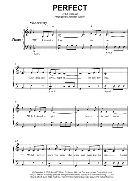 Perfect Early Intermediate Piano Sheet Music