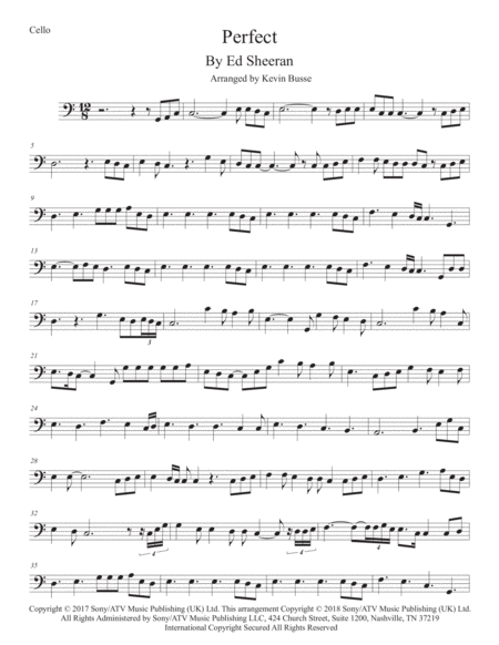 Perfect Easy Key Of C Cello Sheet Music