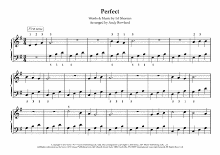 Perfect Ed Sheeran Perfect Really Easy Piano Series Sheet Music