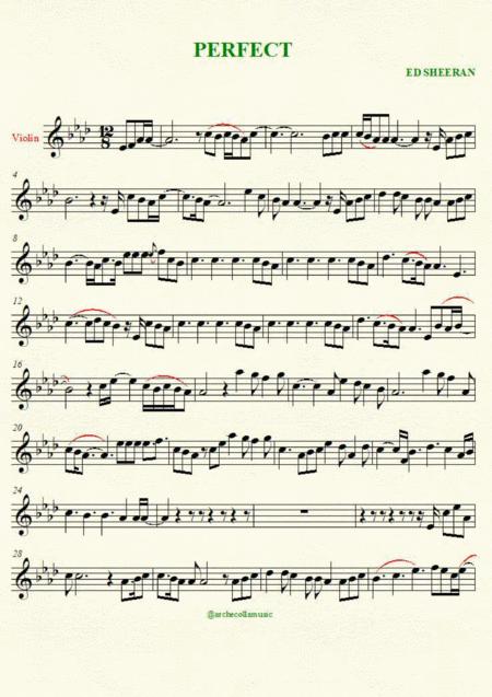 Free Sheet Music Perfect Ed Sheeran Violin Sheet Music