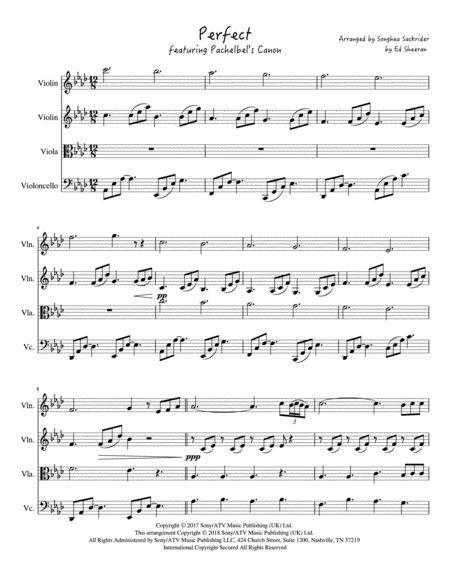Free Sheet Music Perfect Featuring Pachelbels Canon