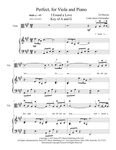 Perfect For Viola And Piano Sheet Music