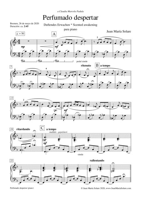 Perfumado Despertar Piano Solo Sheet Music