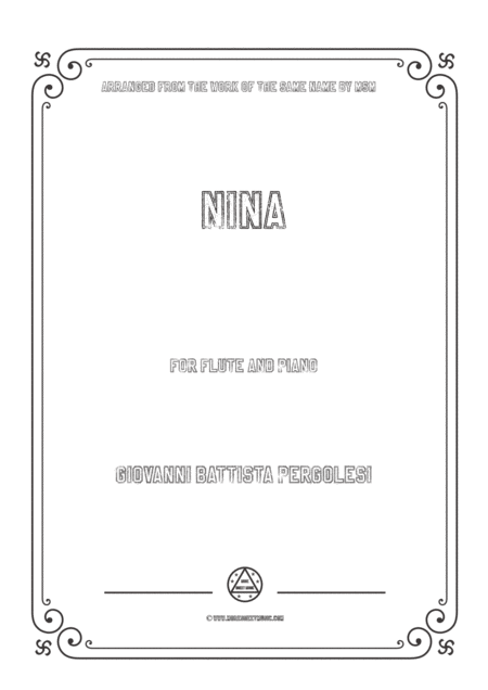 Free Sheet Music Pergolesi Nina For Flute And Piano