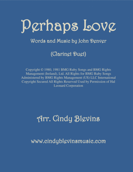 Perhaps Love Arranged For Clarinet Duet Sheet Music