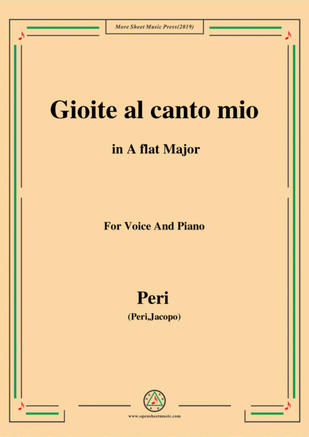 Peri Gioite Al Canto Mio In A Flat Major Ver 1 From Euridice For Voice And Piano Sheet Music