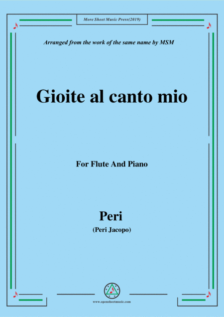 Peri Gioite Al Canto Mio Ver 1 From Euridice For Flute And Piano Sheet Music