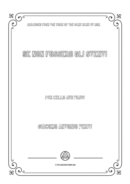 Perti Se Non Fossero Gli Stenti For Cello And Piano Sheet Music