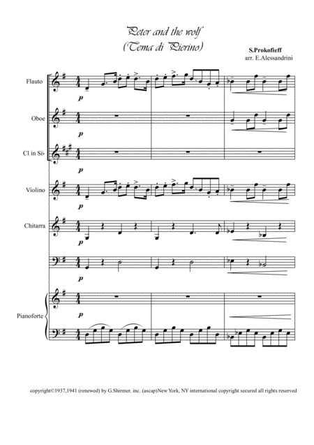 Free Sheet Music Peter And The Wolf