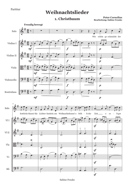 Free Sheet Music Peter Cornelius Weihnachtslieder 1 Christbaum