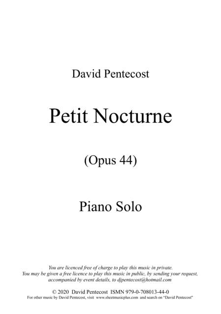 Petit Nocturne Opus 44 Sheet Music