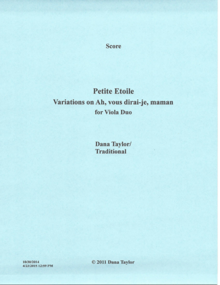 Free Sheet Music Petite Etoile