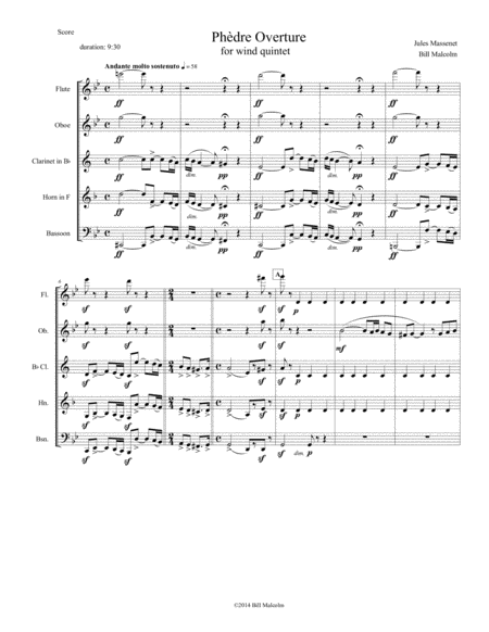 Free Sheet Music Phedre Overture