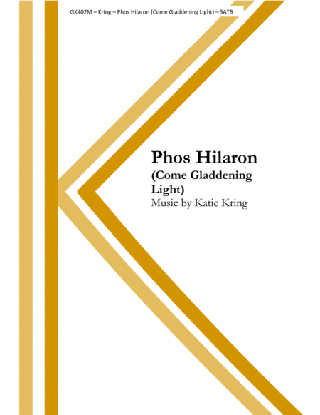 Phos Hilaron Come Gladdening Light Satb Sheet Music