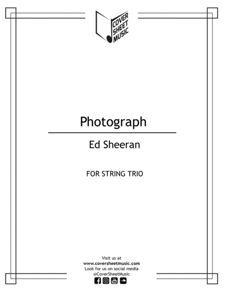 Photograph String Trio Sheet Music