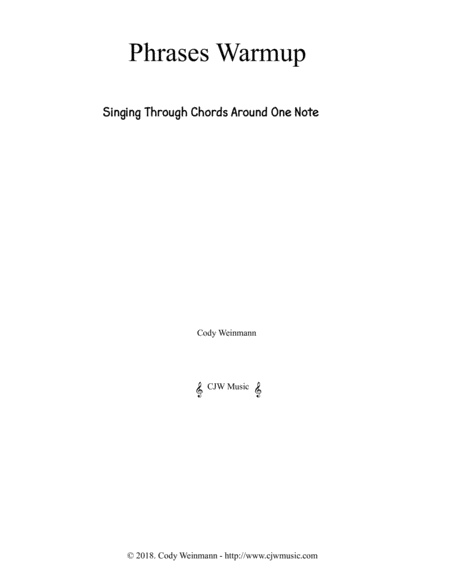 Phrases Warmup Chords Around One Note Sheet Music