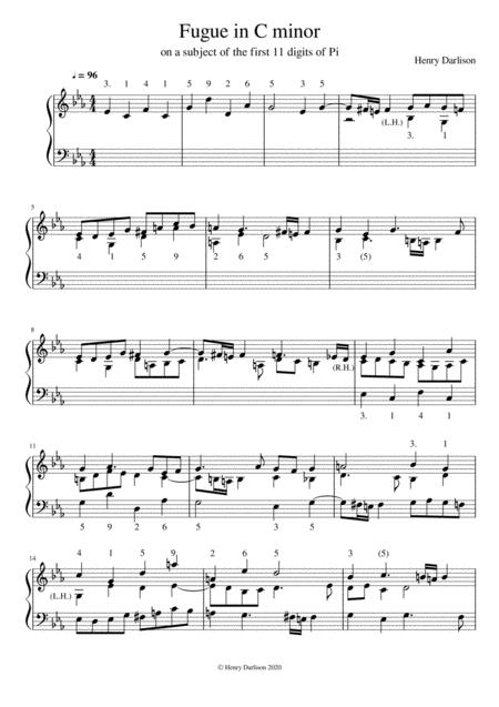 Free Sheet Music Pi Fugue