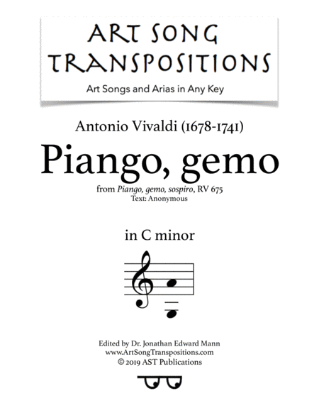 Free Sheet Music Piango Gemo Rv 675 C Minor