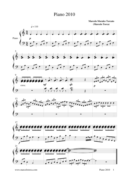 Piano 2010 Sheet Music