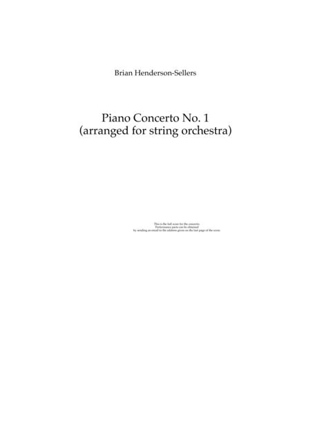 Piano Concerto No 1 Arranged For Piano And String Orchestra Sheet Music