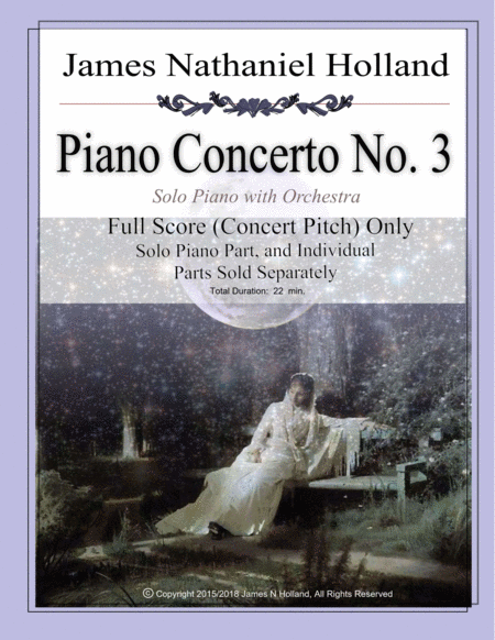 Piano Concerto No 3 James Nathaniel Holland Full Orchestral Score Only Sheet Music