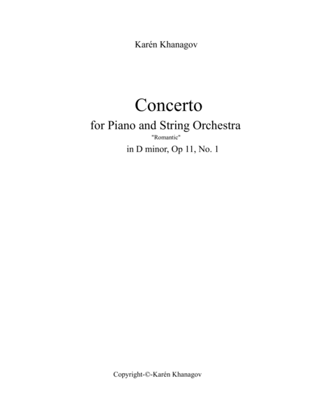 Piano Concerto Romantic I Mvt Sheet Music