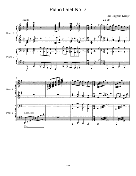 Free Sheet Music Piano Duet No 2