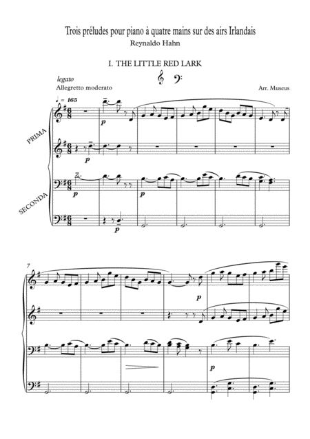 Piano Duets 4 Hands Preludes By R Hahn Sheet Music