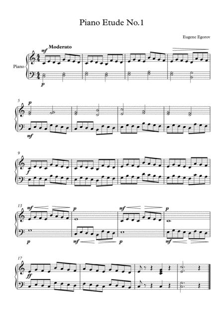 Piano Etude No 1 In C Major Sheet Music