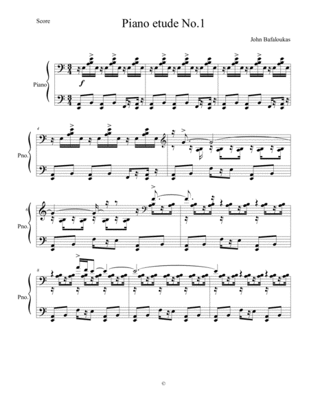 Piano Etude No1 Sheet Music